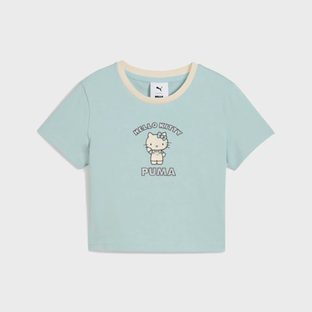 PUMA X Hello Hello Kitty 圖案 T恤 - 摩登 薄荷色 / 631613-67