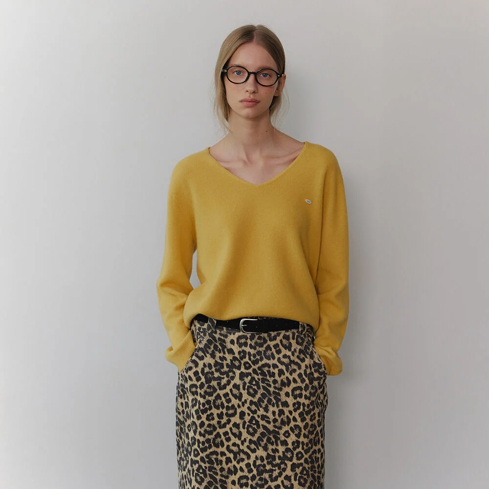 Flam v-neck pullover Yellow