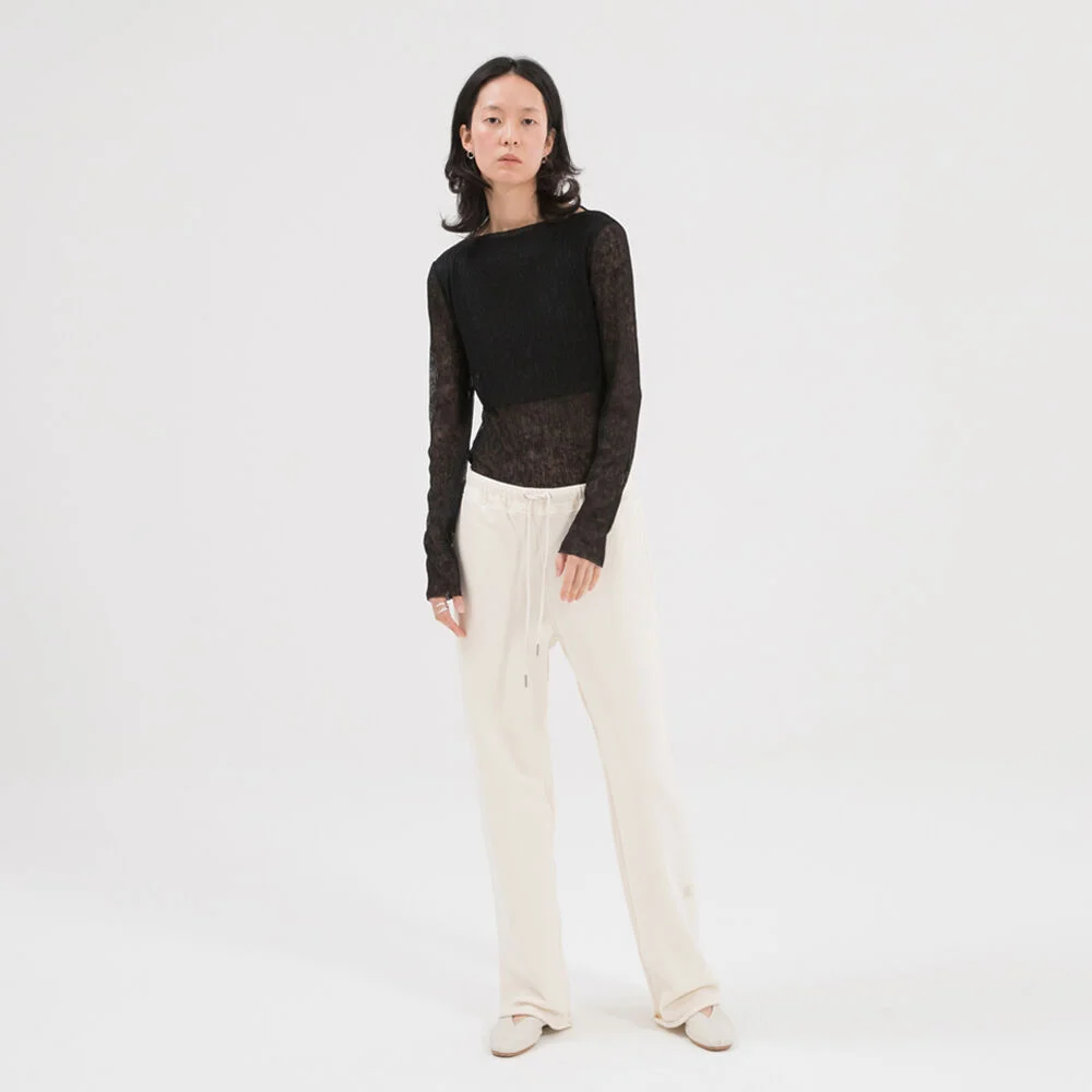 LOGO SEAMLESS SWEAT PANTS / CREAM