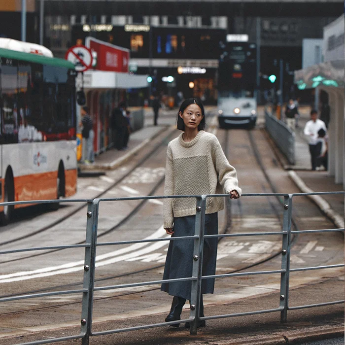Handmade Square Knit(Light beige)