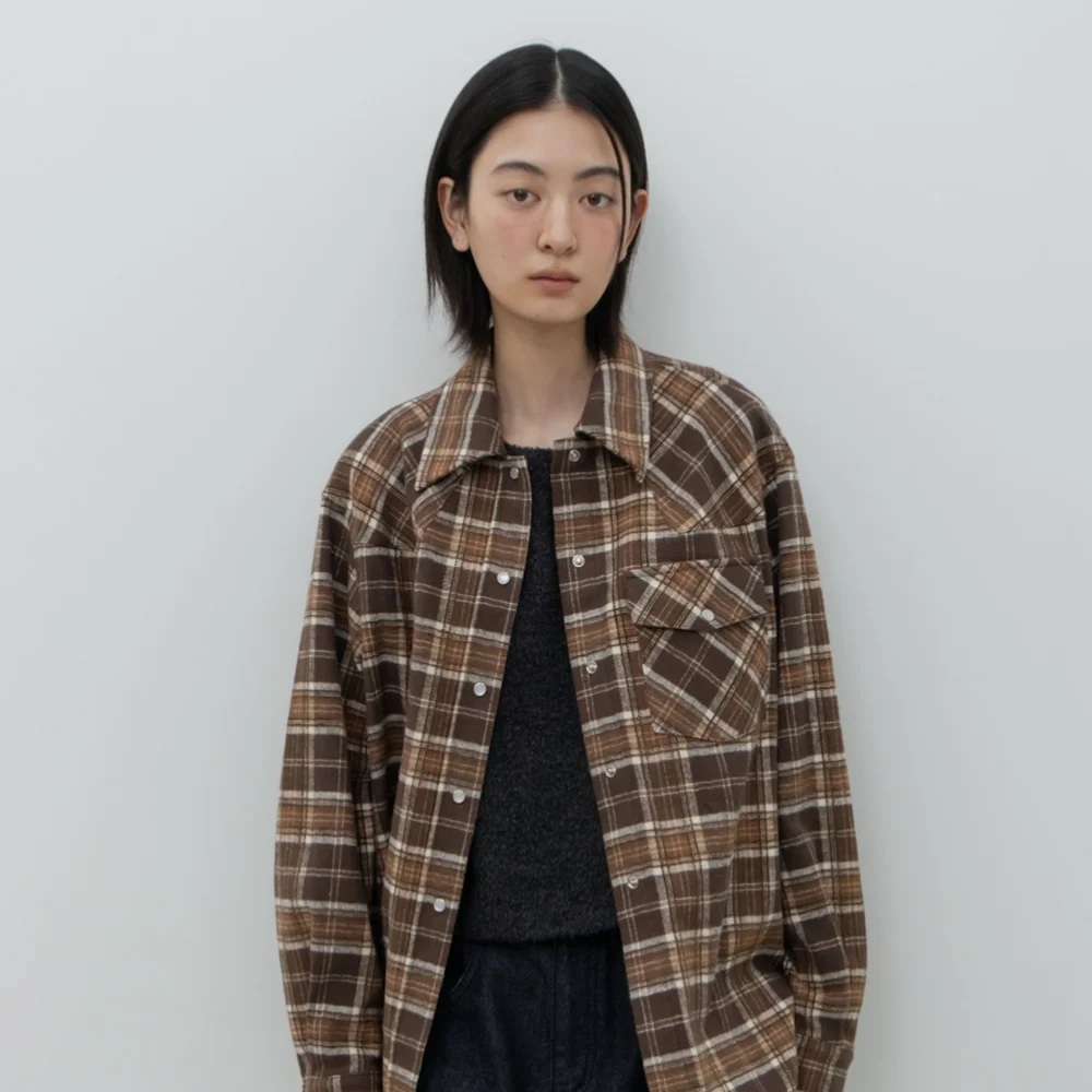 WESTERN CHECK SHIRT / BROWN