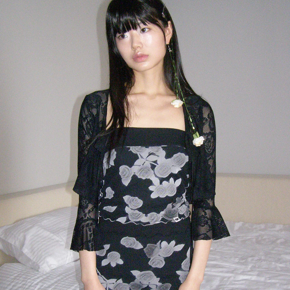 BLURRED ROSE MULTI WAY TOP GRAY