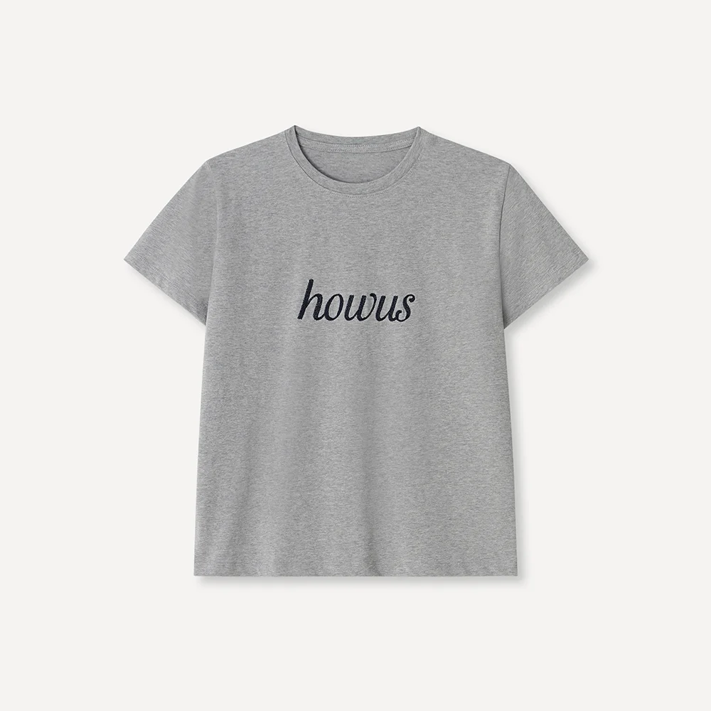 CHAIN LOGO HALF T-SHIRT (GRAY)