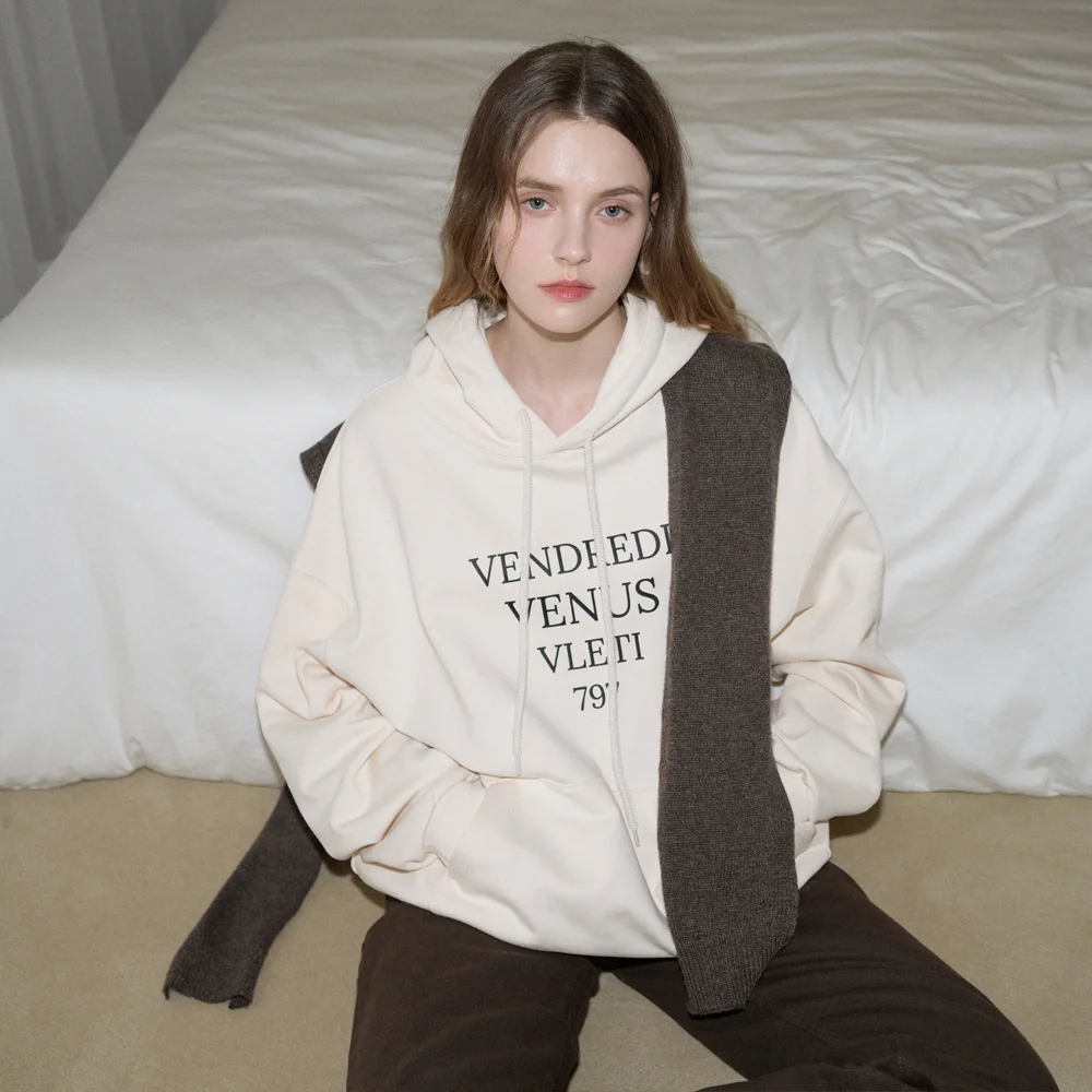 Tentadumble Oversized Logo Hoodie (Cream)