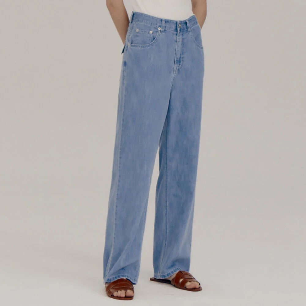 Linen denim pants