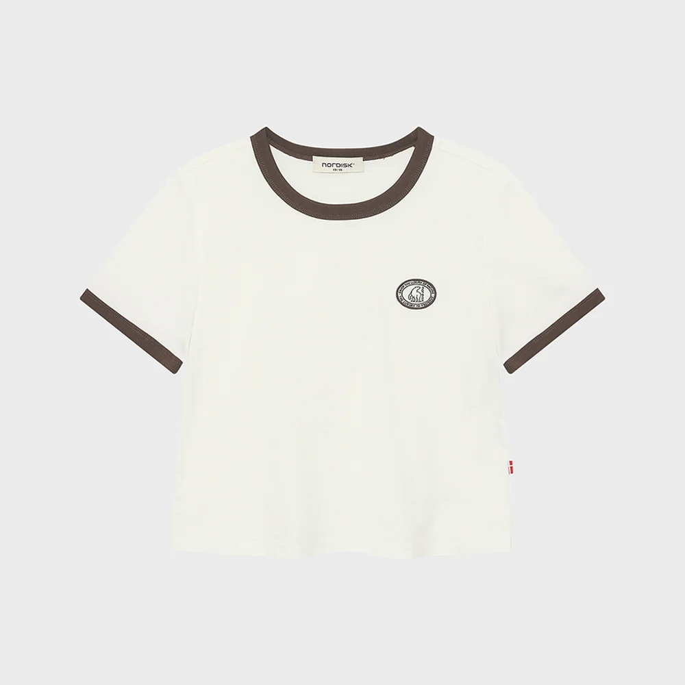 短版 Ringer 短袖 T恤 - W_Off White_OWM26246W3