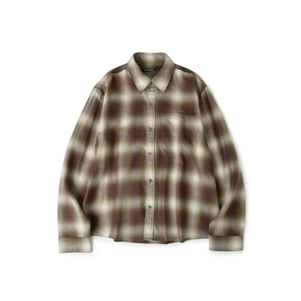 Regular Shirt Ombre Check Khaki/Brown
