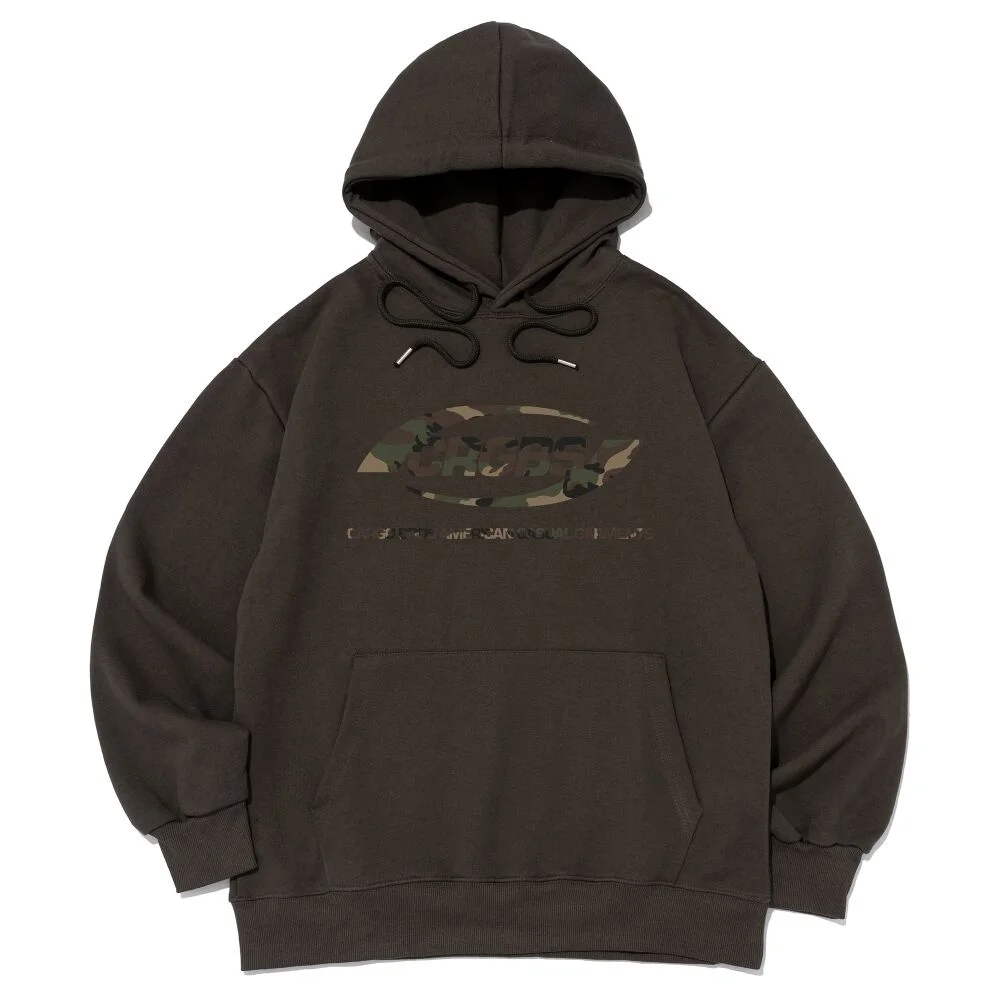 OVER BOX LOGO OVER HOOD T-SHIRT (KHAKI/CAMO)