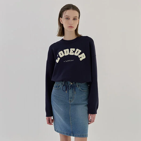 LOADER BOOKLE SPRING EMBROIDERED BLOUSON KNITWEAR (T-6663)