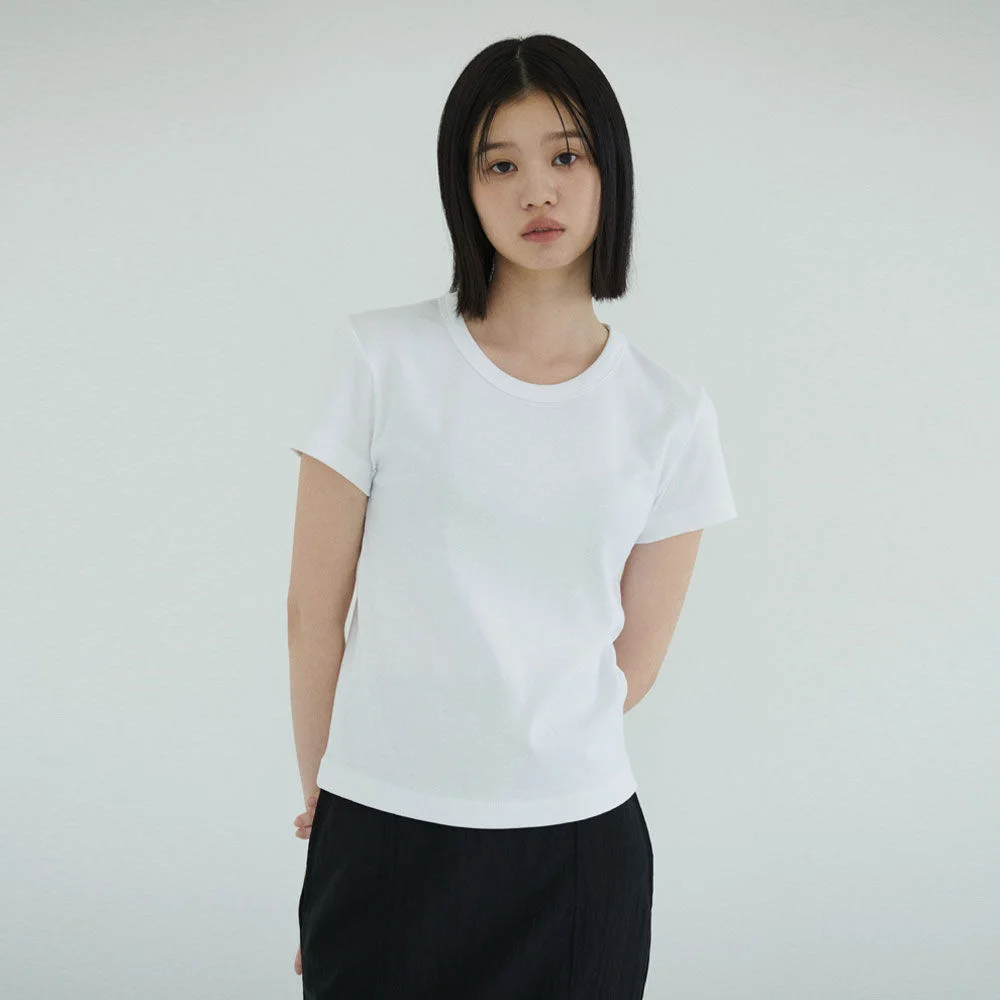 Ribbed Cap Sleeve Top (White)