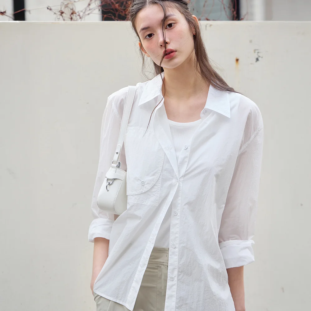 it MICHA 大口袋 點綴 超輕量 尼龍 襯衫 ITP5WBL320_2colors