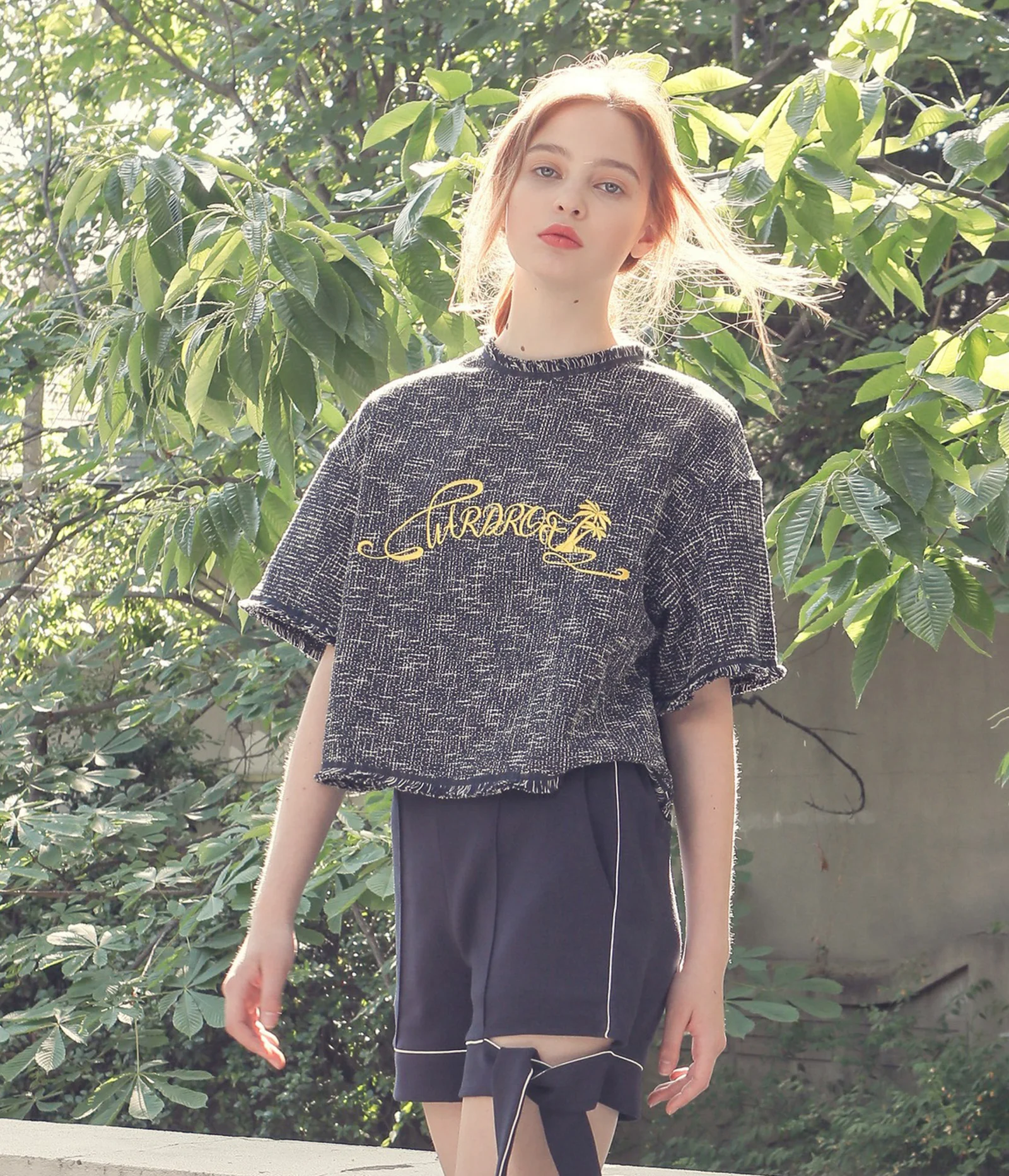 SLUB LOGO T-SHIRTS_NAVY