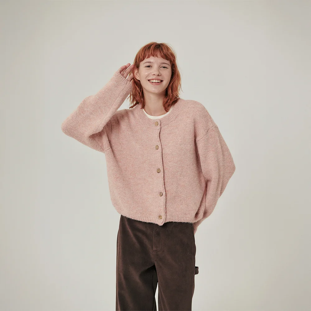 Ebbe Mild Wool Cardigan Pink