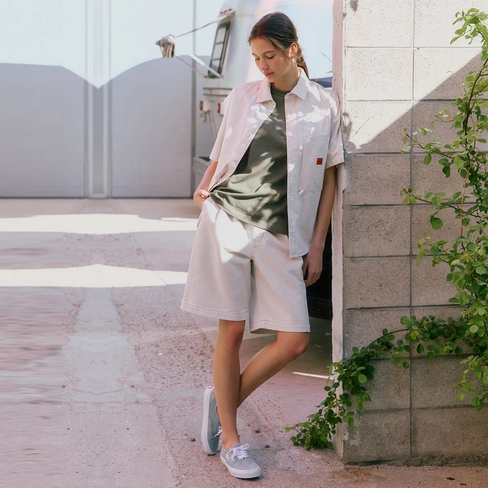 1975 TWO TUCK DENIM SHORTS - IVORY (P252UDP431)