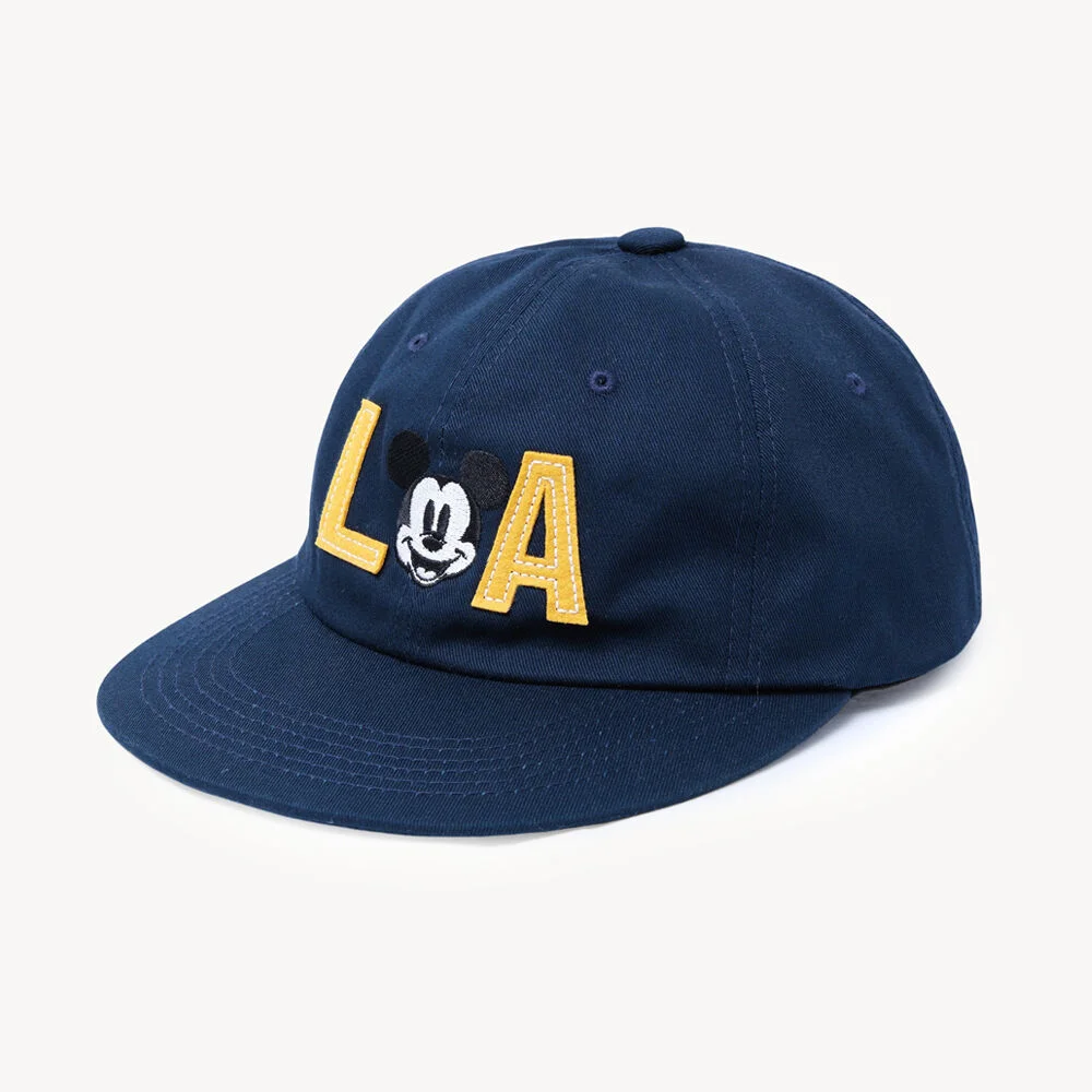 LA 米奇 貼布繡 斜紋 棒球帽 (NAVY)