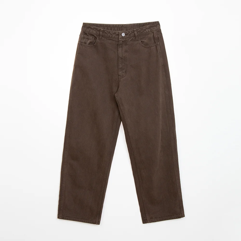 WIDE DYEING DENIM PANTS DEEP BROWN