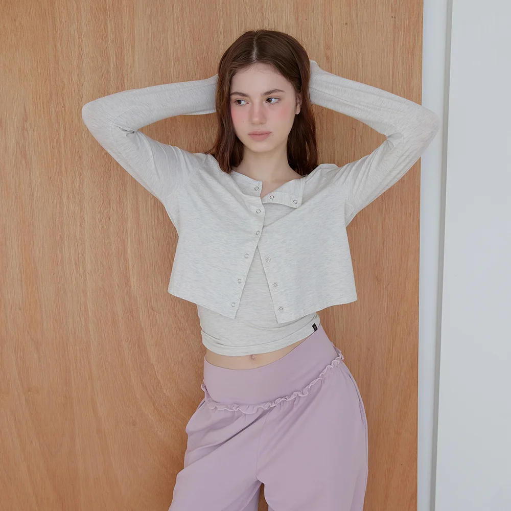 Modal Crop Cardigan - Oatmeal