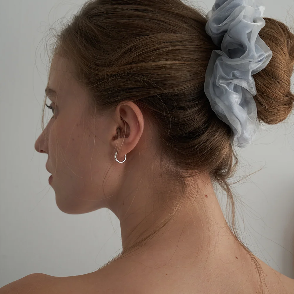 Silver 925 Twinkle Dot Hoop Earrings