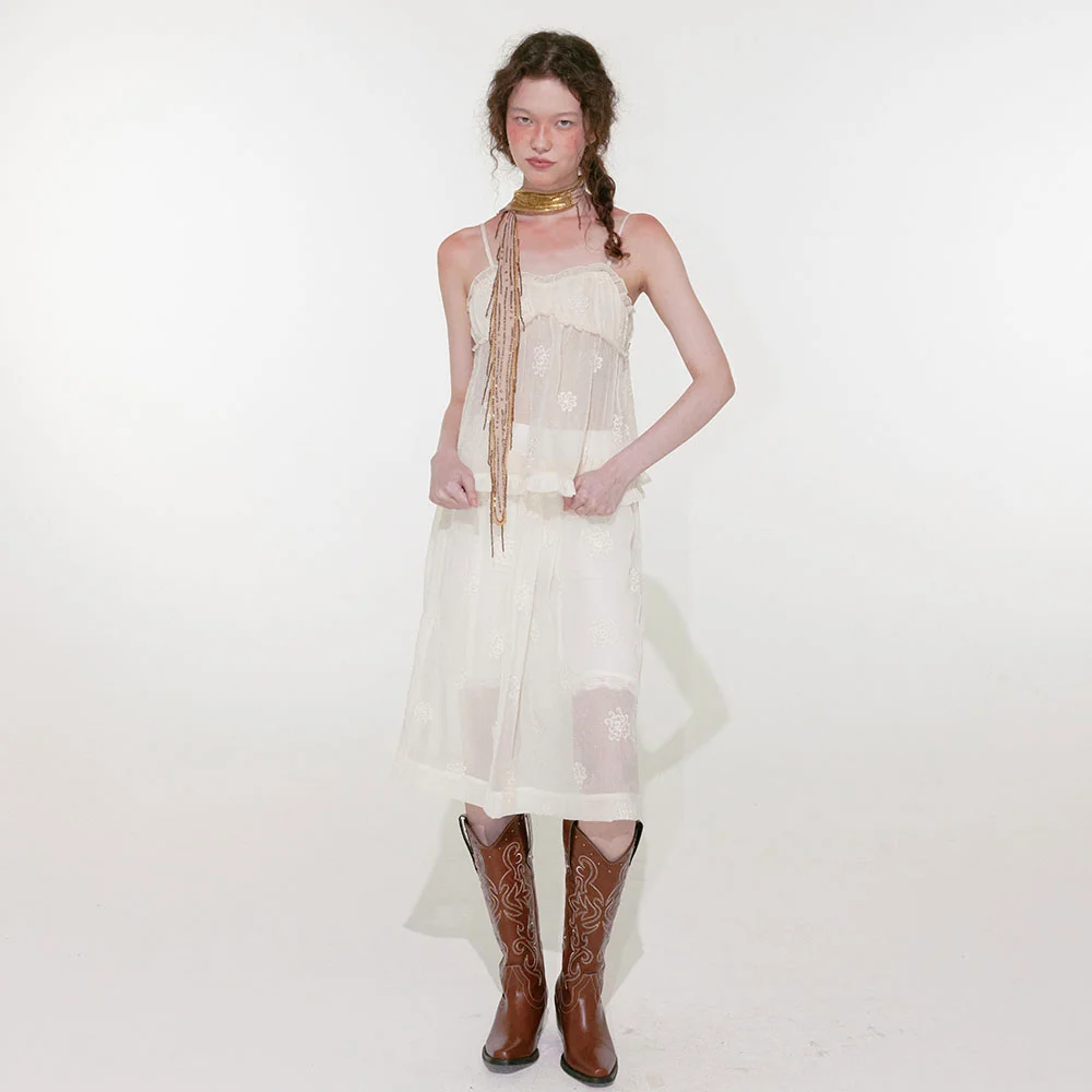 Chloe See Through Skirt (Ivory)