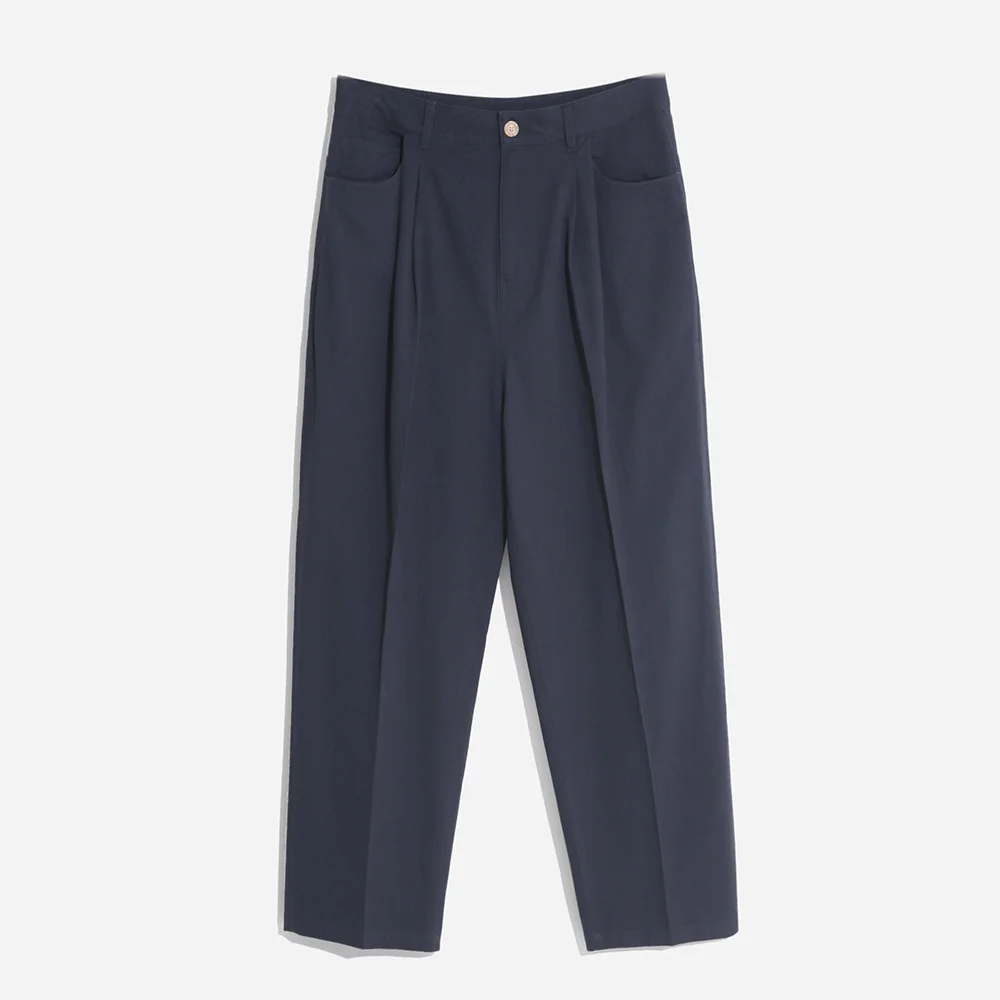 (23SS) PT06-TWO TUCK WIDE PANTS (NAVY)