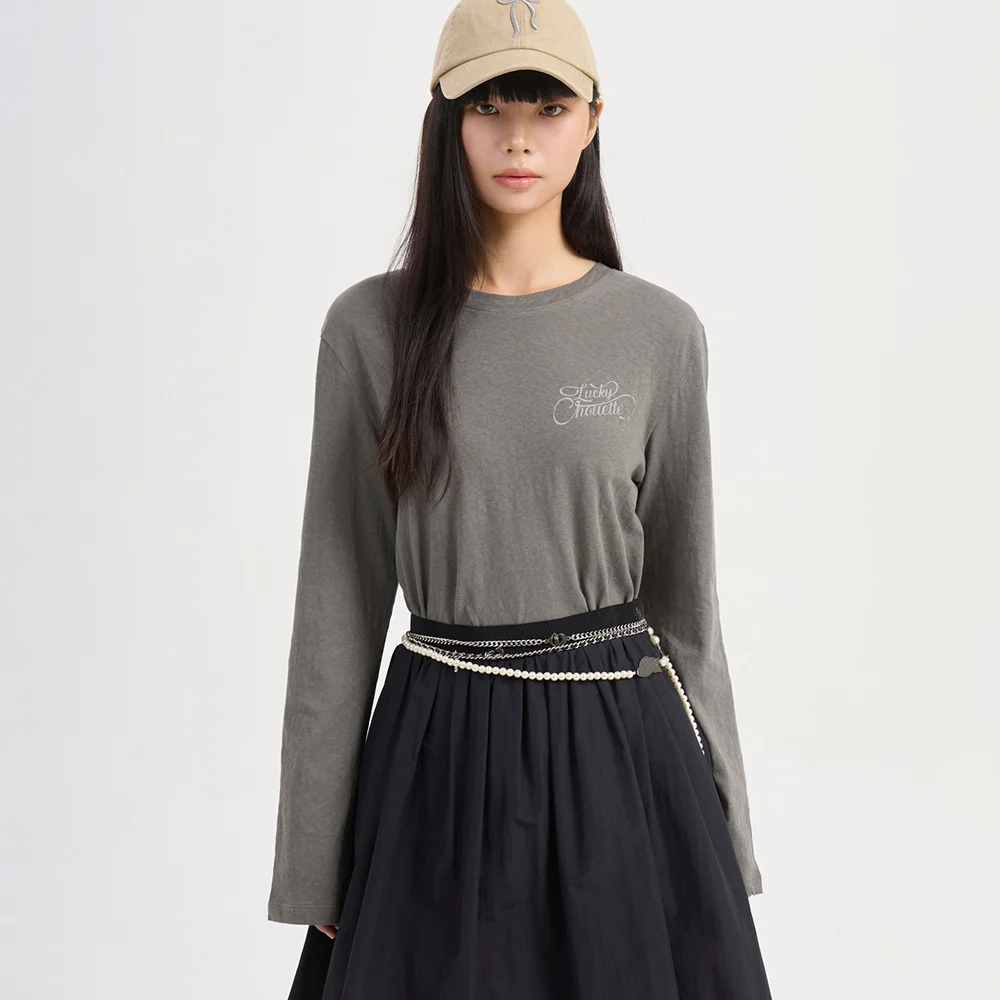 Print Point Basic Fit Long Sleeve T-shirt (grey) LFTAA25140GYX