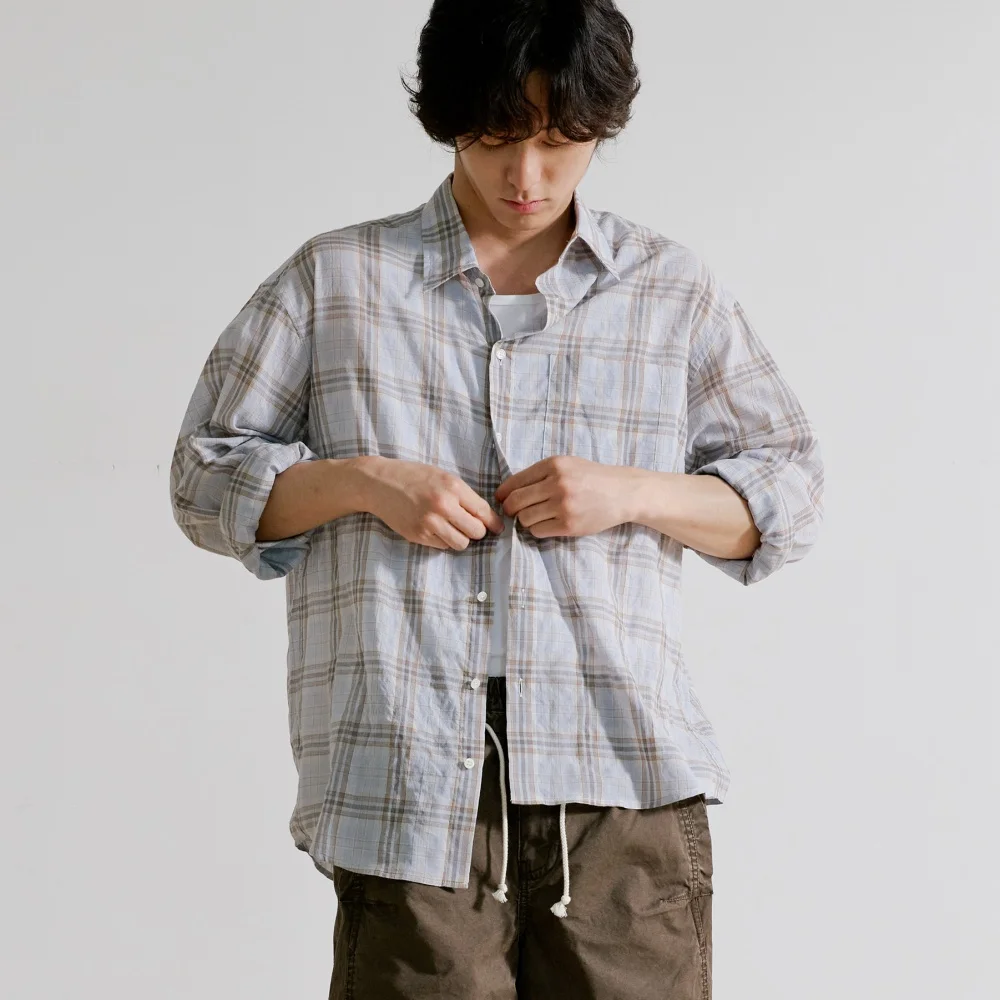 SEMI CROP CHECK SHIRT