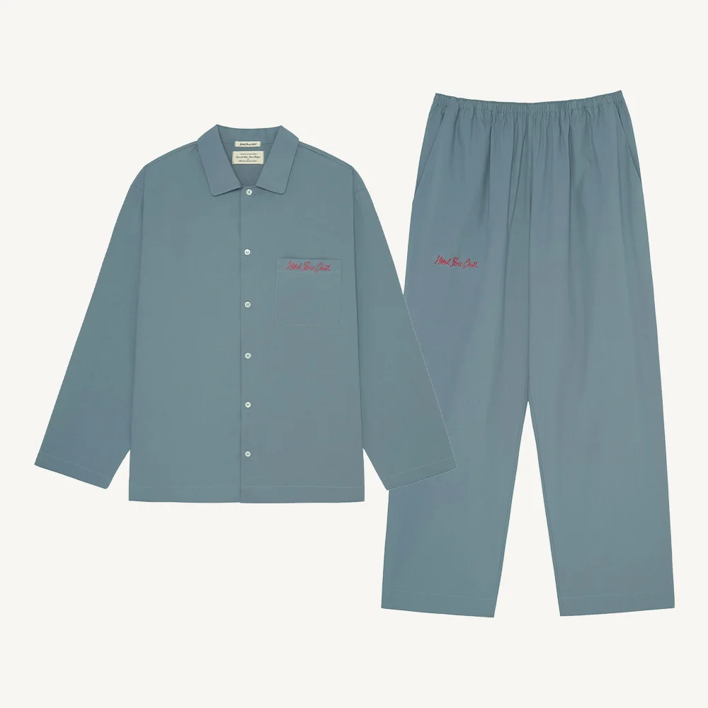 高密度 純棉 Potique Pajama Set (Foggy Sky)
