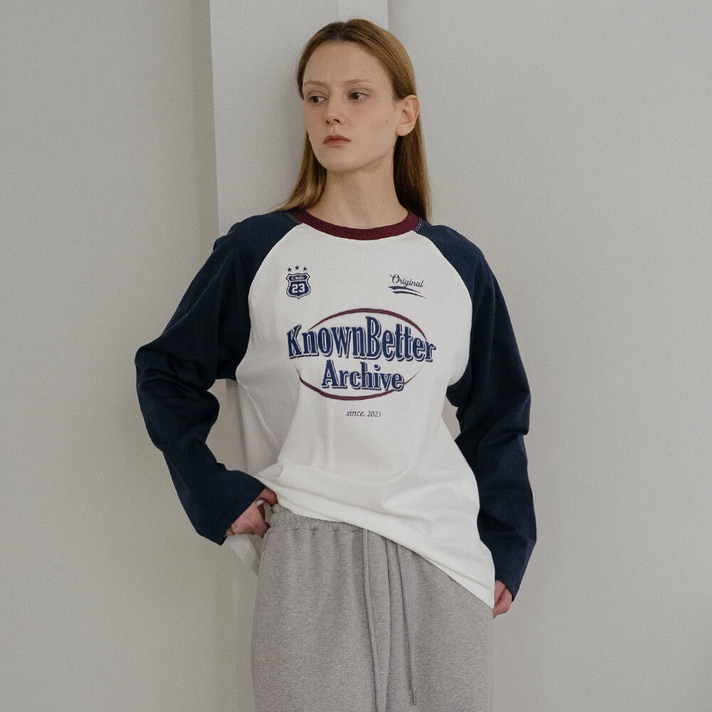 Archive raglan longsleeve T-shirt _Navy