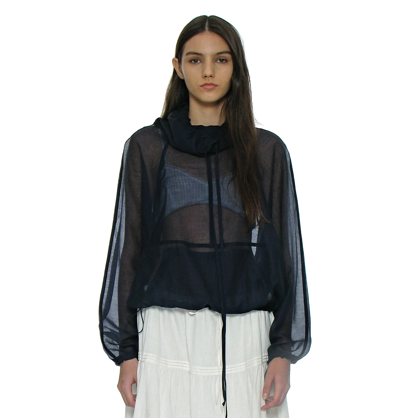 SHEER ANORAK CREWNECK_NAVY