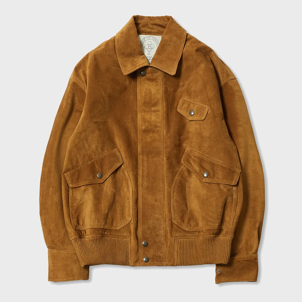A2 SUEDE BLOUSON -CAMEL