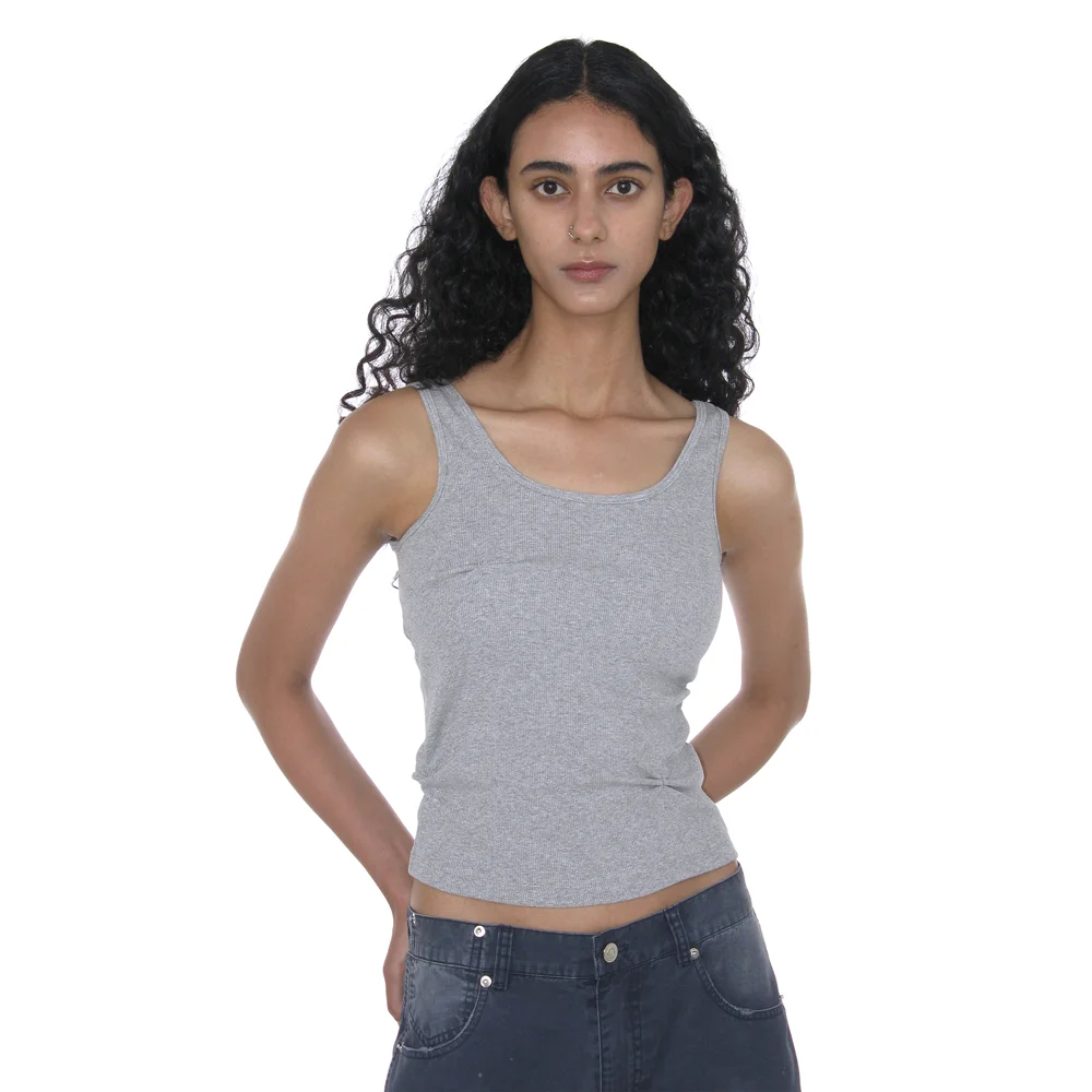 RUCHED SLEEVELESS_MELANGE