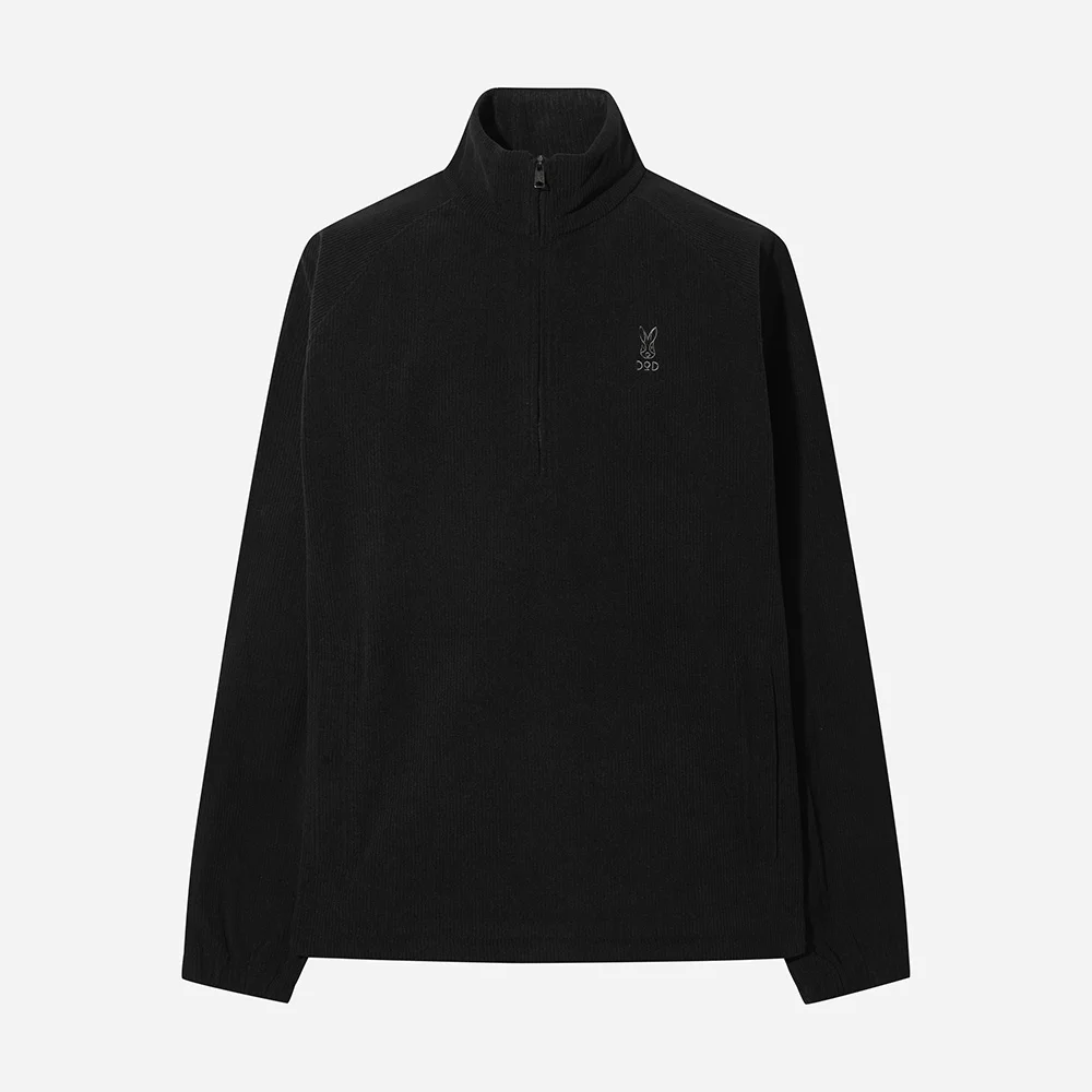 Grainfield 燈芯絨 半拉鏈 風褸(BLACK)