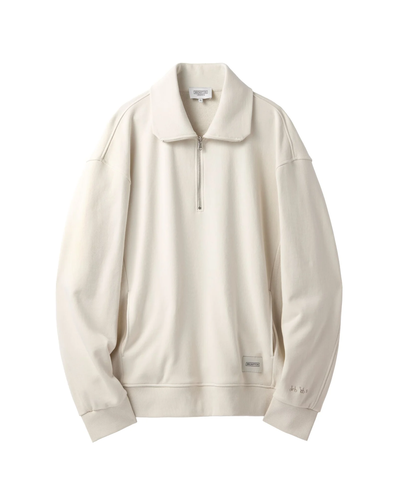 ORGANIC HALF ZIP SWEATSHIRT - IVORY (P241MSW536)