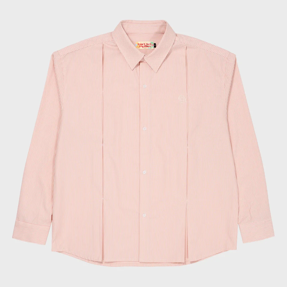 DAMP STRIPE WIDE SHIRT_PINK