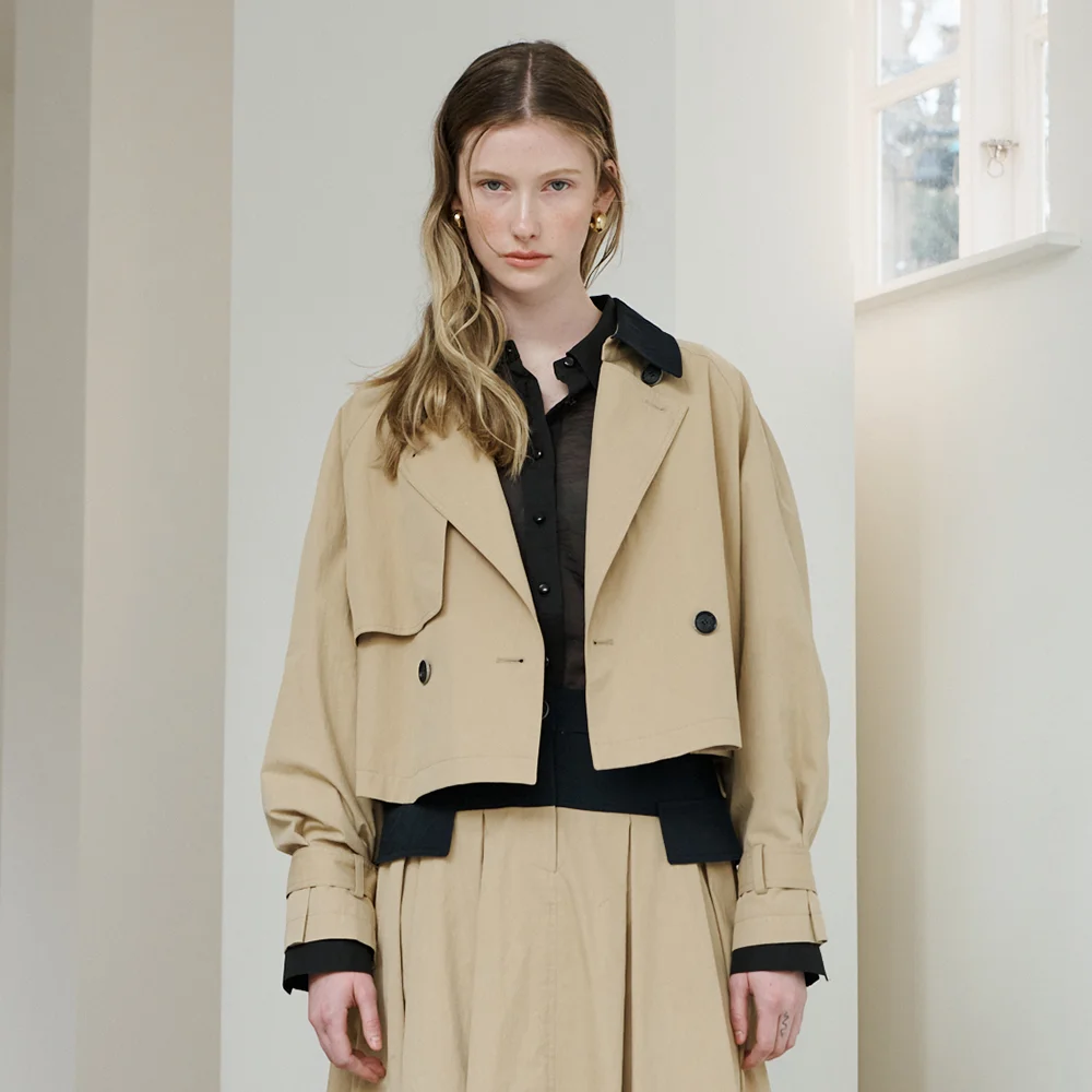 COLORATION-COLLAR HALF TRENCH COAT_YB3BBN3