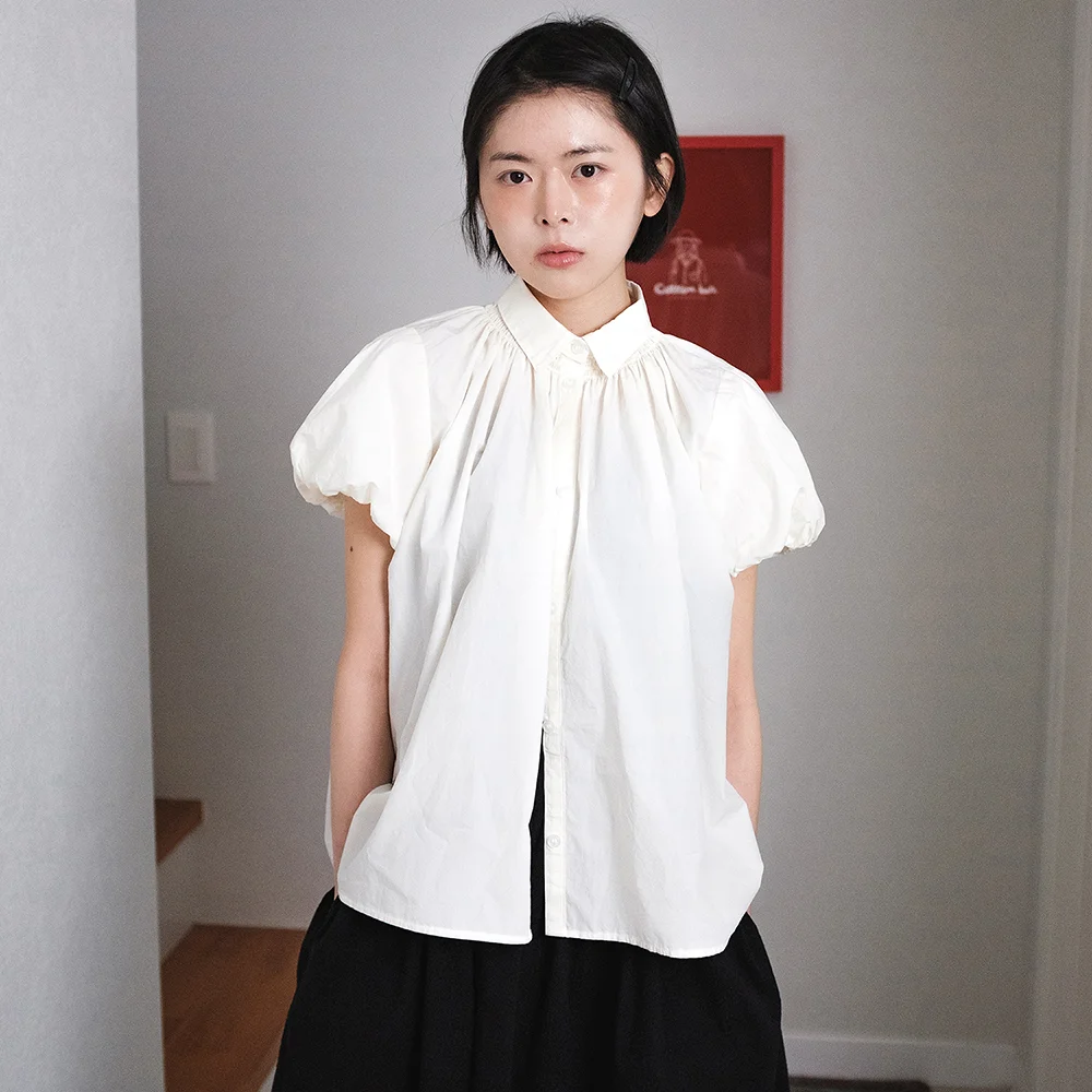 Smock Balloon Blouse - Ivory