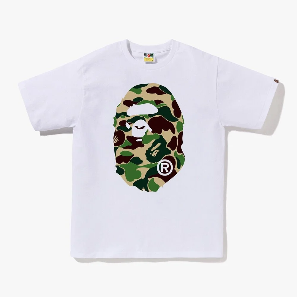 ABC 迷彩 大 Ape 頭 T恤(M) WHITE/GREEN