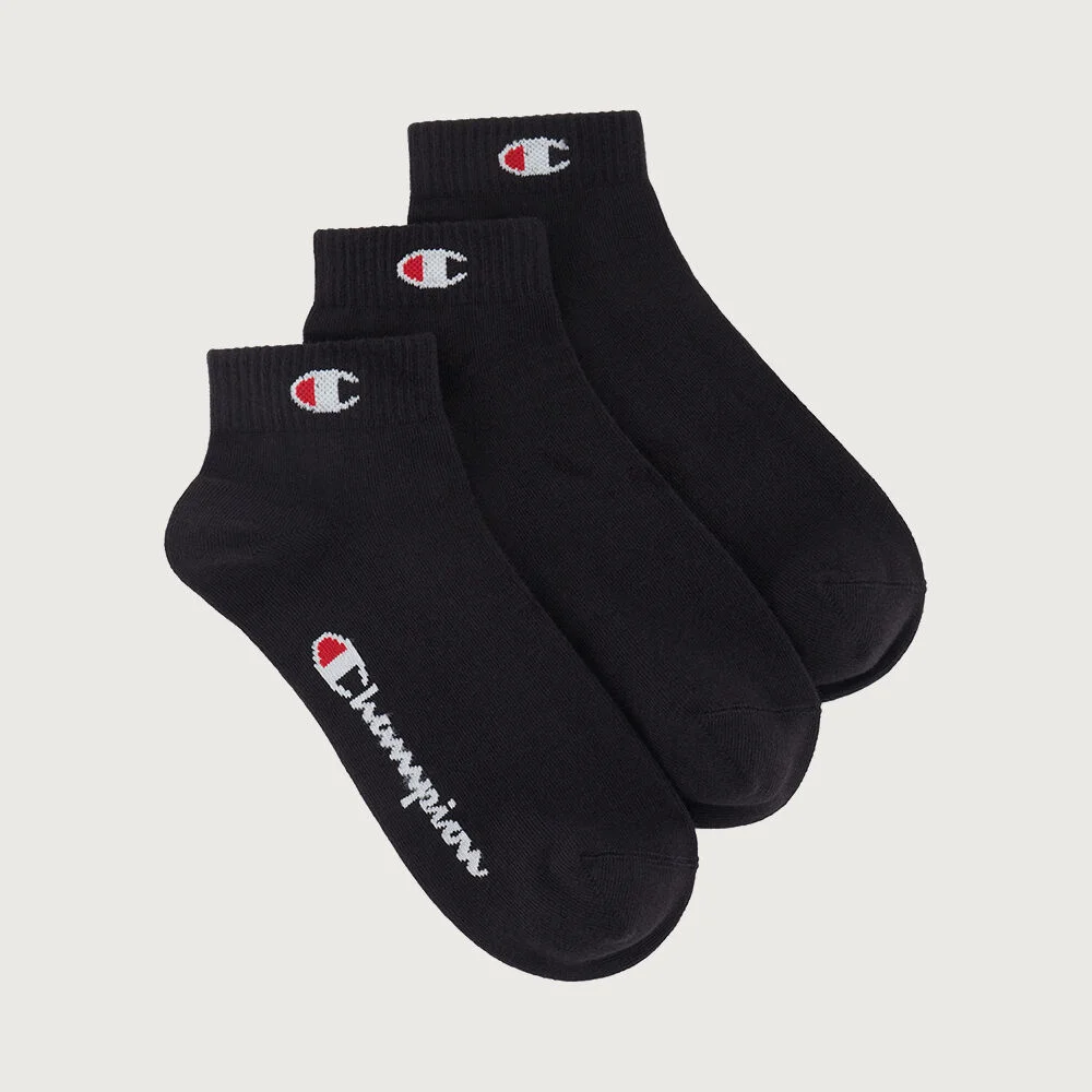 C標誌 四分之一長度 襪 3PACK Black