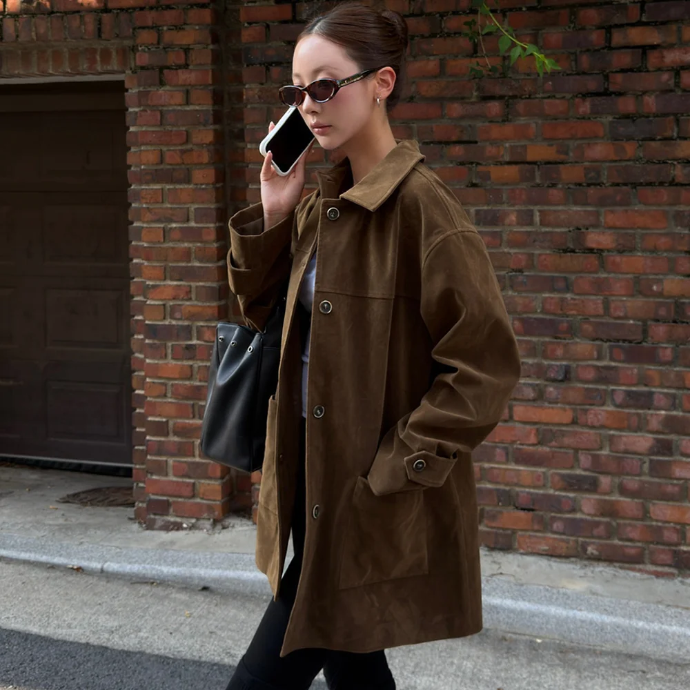 Vegan Suede Single Half Jacket_KHAKI BEIGE(WCB6OT07)