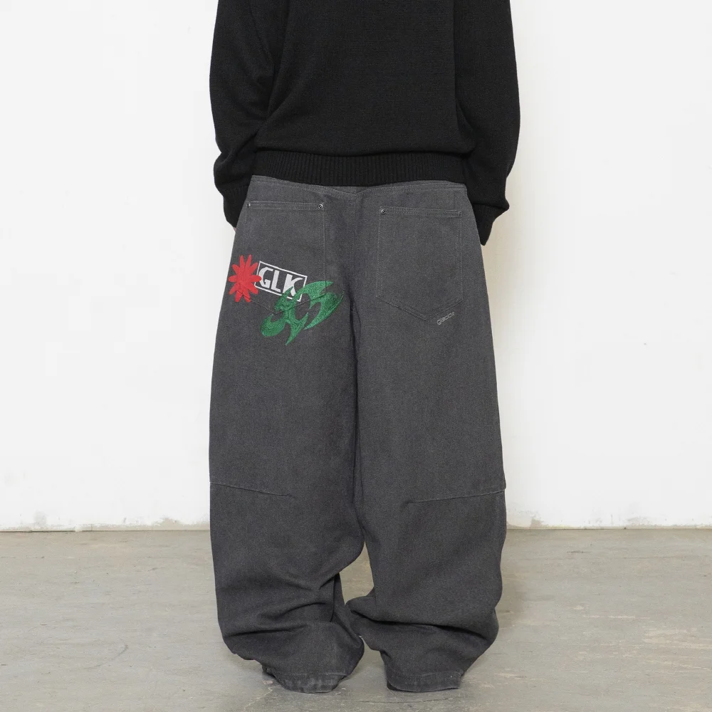 GP141 水洗 半 氣球 褲子 (BLACK)
