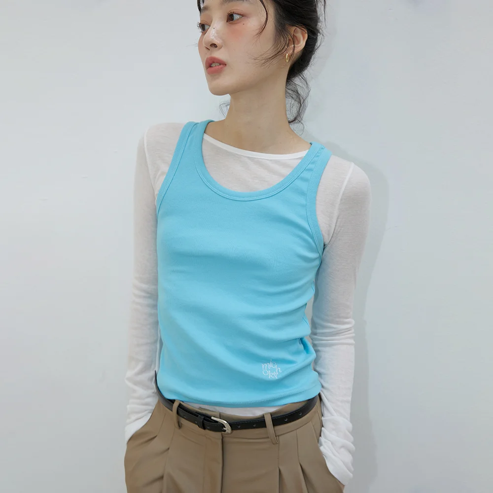 LAYERD SHEER TENCEL TOP WHITE