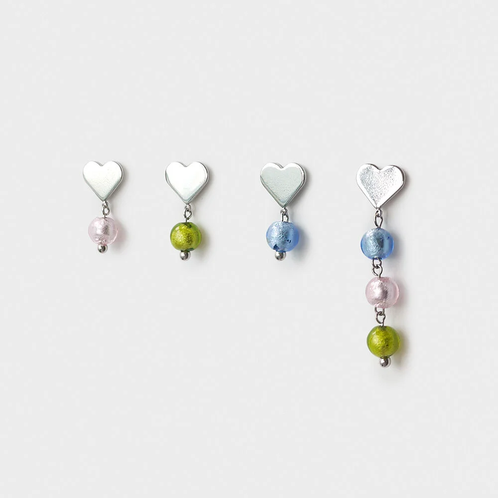 heart color ball earring (4colors)
