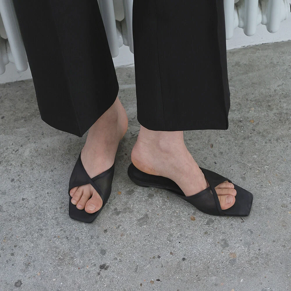 LEAH Mesh Wedge Mules (3color)