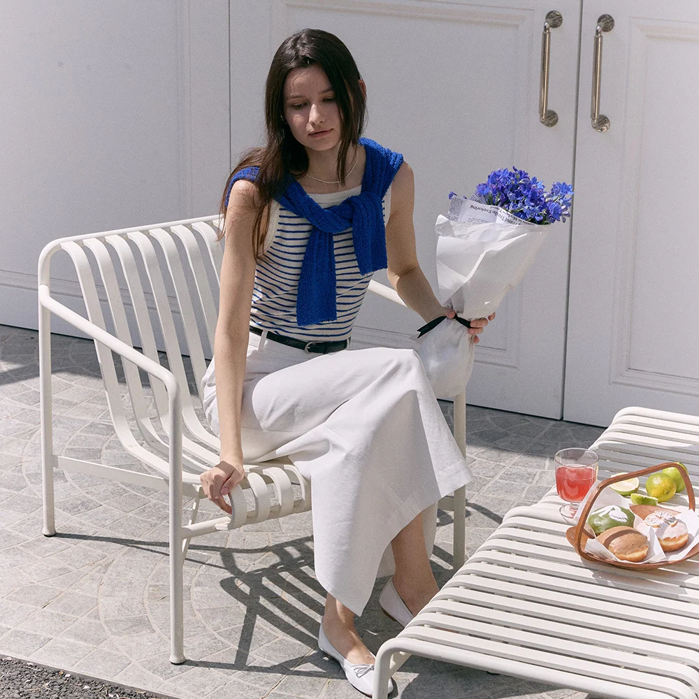 TERRY STRIPE SLEEVELESS (blue stripe)