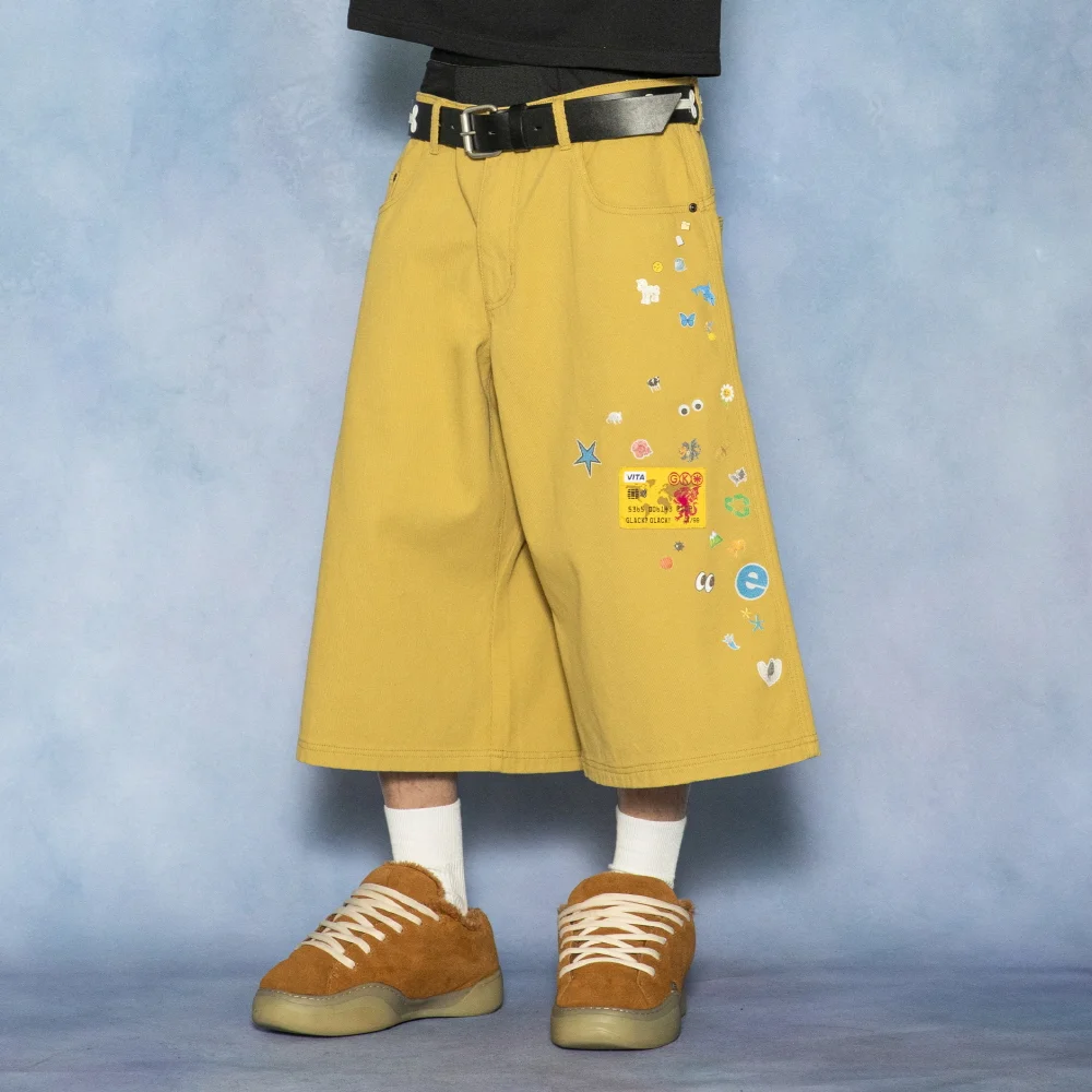GP187 圖標套裝 純棉 百慕達 褲子 (YELLOW)