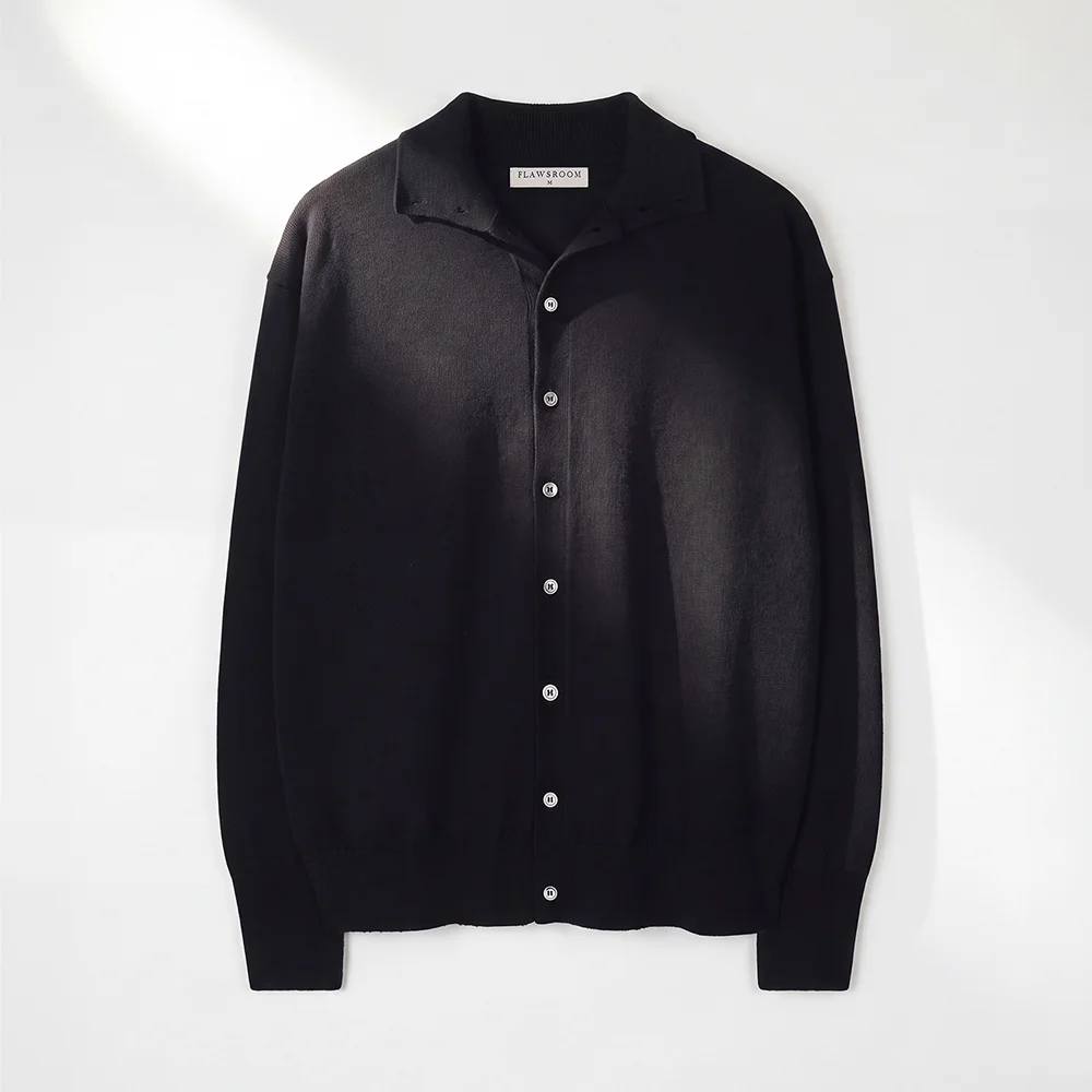 High Neck Soft Cardigan BLACK
