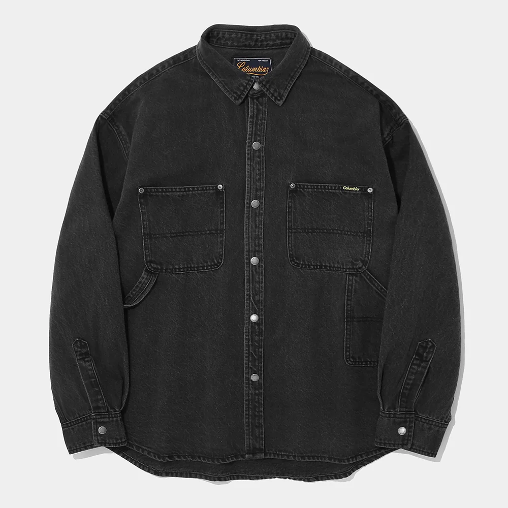 UTILITY DENIM SHIRT JACKET_BLACK DENIM