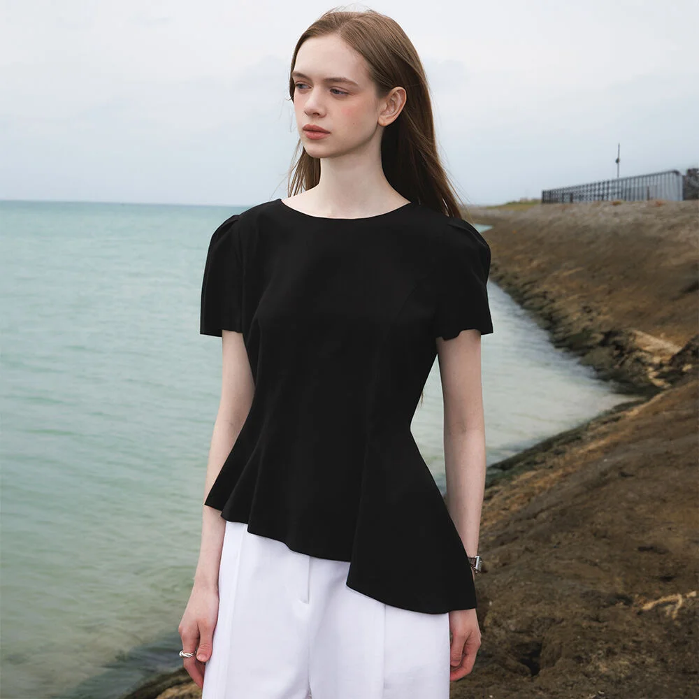 Unbalance Frill Blouse