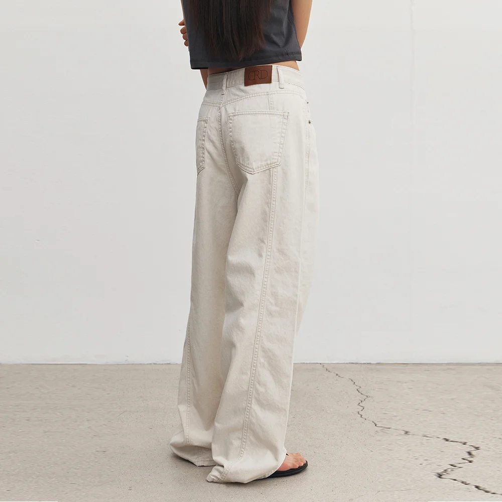 Curved denim (beige)