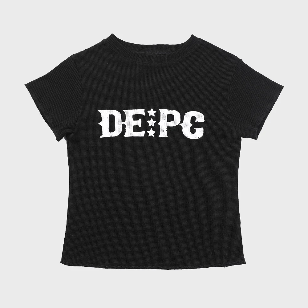 WAFFLE T-SHIRT - BLACK